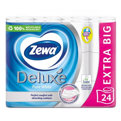 Attēls no Tual.papīrs Zewa Deluxe Pure white 3-kārt.24 ruļļi