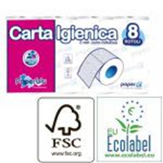 Picture of Tualetes papīrs 2 kārtas 8 ruļļi 15m Paperblue