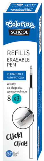 Picture of Uzpildes kārtridži dzēšamām pildspalvām, zila tinte  3 gab.