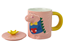 Изображение Vaikiškas keraminis puodelis su šaukštu ir dangteliu, 3D dinozauras, rožinis