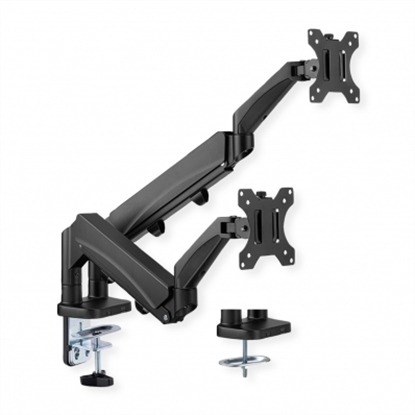 Attēls no VALUE Dual LCD Monitor Arm, Desk Clamp, 5 Joints, Space Saving