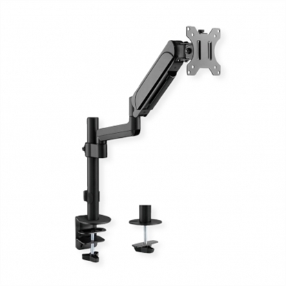 Изображение VALUE Single Monitor Arm, Pole Mount, 4 Joints, Desk Clamp