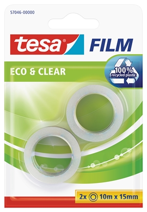 Изображение Videi draudzīga pašlīmējošā lente Tesafilm, caurspīdīga, 2 gab. x 10mx15mm