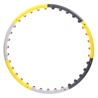 Attēls no Vingrošanas aplis HHP005 GREY-YELLOW HULA HOOP 85CM HMS