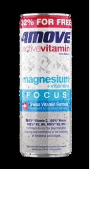Picture of Vitamīnu ūdens 4 MOVE Active, ar magniju, bundžā, 0.33l