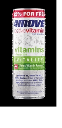 Picture of Vitamīnu ūdens 4 MOVE ar minirāliem, bundžā, 0.33l
