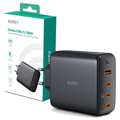 Picture of Wall charger AUKEY PA-B7S Omnia II GaN 3xUSB-C 1xUSB-A PD 3.0 PPS 100W