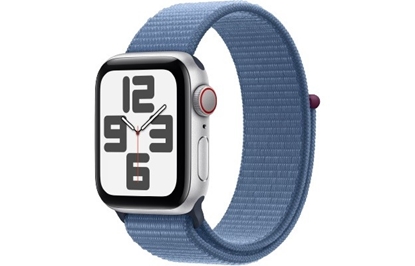 Изображение Watch SE GPS + Cellular, 40mm Koperta z aluminium w kolorze srebrnym z opaską sportową w kolorze zimowego błękitu