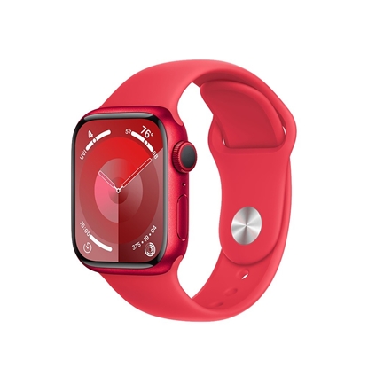 Изображение Watch Serie 9 GPS, 41mm Koperta z aluminium z edycji (PRODUCT)RED z paskiem sportowy z edycji (PRODUCT)RED - M/L
