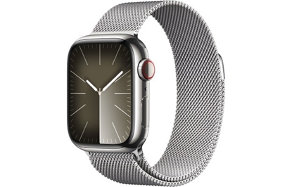 Изображение Watch Series 9 GPS + Cellular, 41mm Koperta ze stali nierdzewnej w kolorze srebrnym z bransoletą mediolańską w kolorze srebrnym