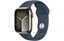 Attēls no Watch Series 9 GPS + Cellular, 41mm Koperta ze stali nierdzewnej w kolorze srebrnym z paskiem sportowym w kolorze sztormowego błękitu - S/M