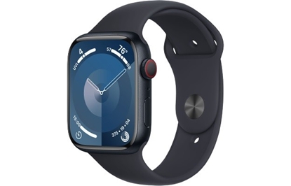 Изображение Watch Series 9 GPS + Cellular, 45mm Koperta z aluminium w kolorze północy z paskiem sportowym w kolorze północy - M/L