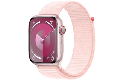 Attēls no Watch Series 9 GPS + Cellular, 45mm Koperta z aluminium w kolorze różowym z opaską sportową w kolorze jasnoróżowym