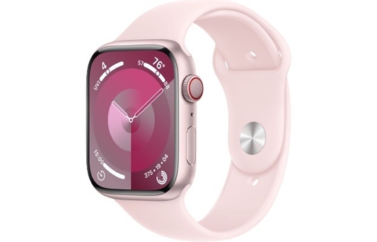 Picture of Watch Series 9 GPS + Cellular, 45mm Koperta z aluminium w kolorze różowym z paskiem sportowy w kolorze jasnoróżowym - M/L