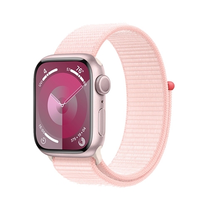 Attēls no Watch Series 9 GPS, 45mm Koperta z aluminium w kolorze różowym z opaską sportową w kolorze jasnoróżowym
