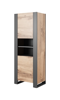 Attēls no WOOD bookcase 65x40x170,5 oak wotan + anthracite