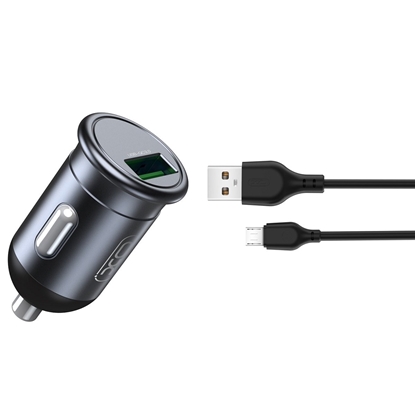 Изображение XO CC46 QC 3.0 Car charger 18W / USB / MicroUSB Cable