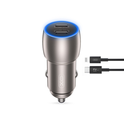 Picture of XO CC51 Car charger PD 40W / 2x USB-C / USB-C - Lightning cable