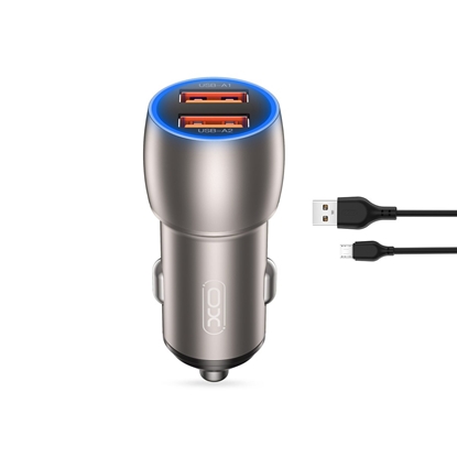 Изображение XO CC52 Car charger QC 36W / 2x USB / microUSB Cable