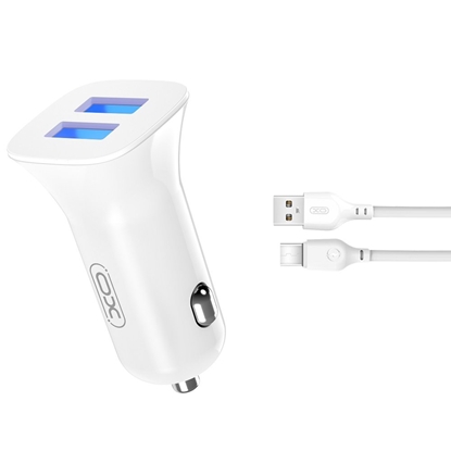 Изображение XO TZ10 Car charger 2x USB 2.4A + USB-C cable