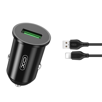 Picture of XO TZ12 Car charger QC 3.0 18W + Lightning cable
