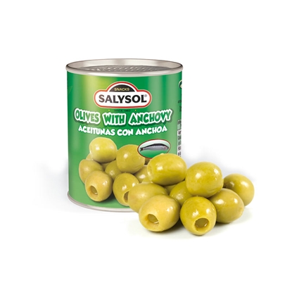 Picture of Zaļās olīvas pildītas ar anšoviem SALYSOL, 120g/ 50g