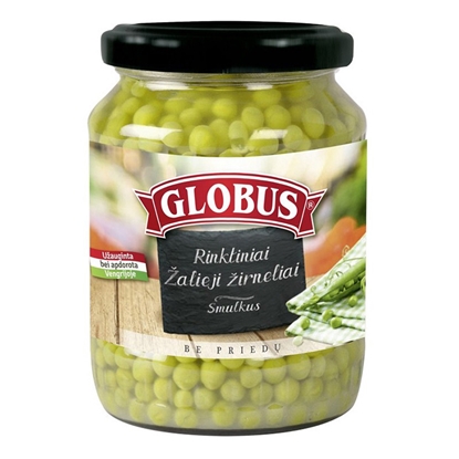 Picture of Zaļie zirnīši Atlasīti smalkie Globus 720ml