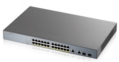 Picture of ZYXEL GS1350-26HP, 26 PORT MANAGED CCTV POE SWITCH, LONG RANGE, 375W (1 YEAR NCC PRO PACK LICENSE BUNDLED)