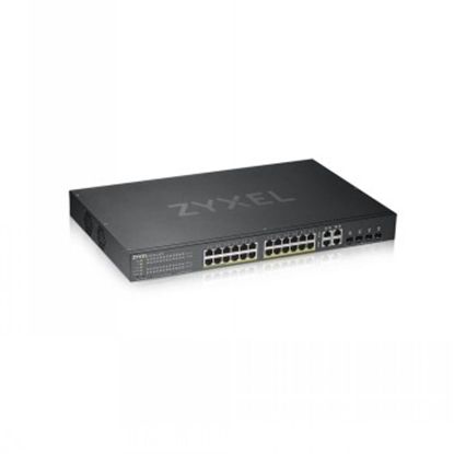 Picture of ZYXEL GS1920-24HPV2, 28 PORT SMART MANAGED POE SWITCH 24X GIGABIT COPPER POE AND 4X GIGABIT DUAL PERS., HYBRID MODE, STANDALONE OR NEBULAFLEX CLOUD, 375 WATT POE
