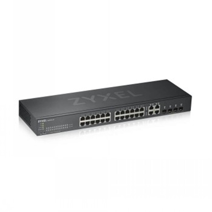 Picture of ZYXEL GS1920-24V2, 28 PORT SMART MANAGED SWITCH 24X GIGABIT COPPER AND 4X GIGABIT DUAL PERS., HYBRID MODE, STANDALONE OR NEBULAFLEX CLOUD