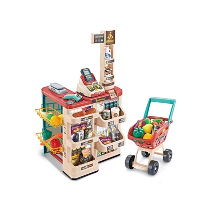 Picture of Žaislinė parduotuvė su pirkinių vežimėliu