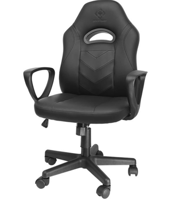 Изображение „DELTACO GAMING DC110“ žaidimų kėdė, dirbtinė oda, aukštis ir reguliuojama, juoda žaidimų kėdė, klas
