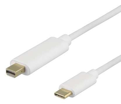 Attēls no „DELTACO USB-C“ - „MiniDisplayPort“ laidas, 0,5 m, 21,6 Gbit / s, 3840x2160, esant 60Hz, baltasUSB