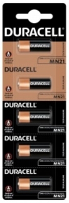 Attēls no 23A baterijas 12V Duracell Alkaline MN21 iepakojumā 5 gb.
