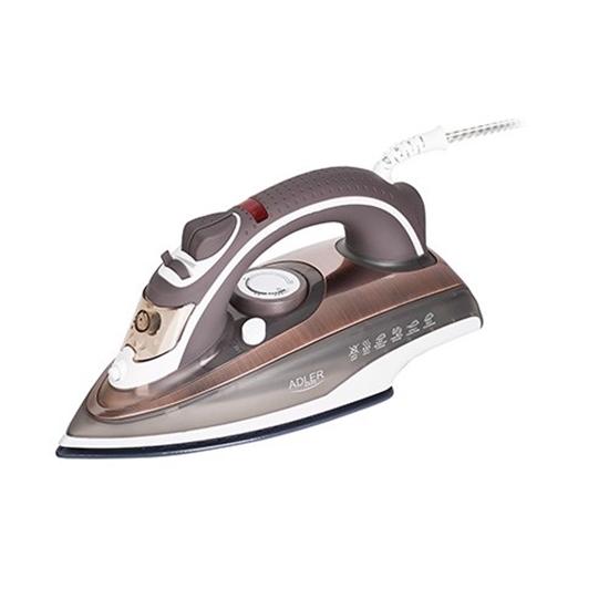 Picture of Adler AD 5030 iron Steam iron Ceramic soleplate 3000 W Brown, Grey, White