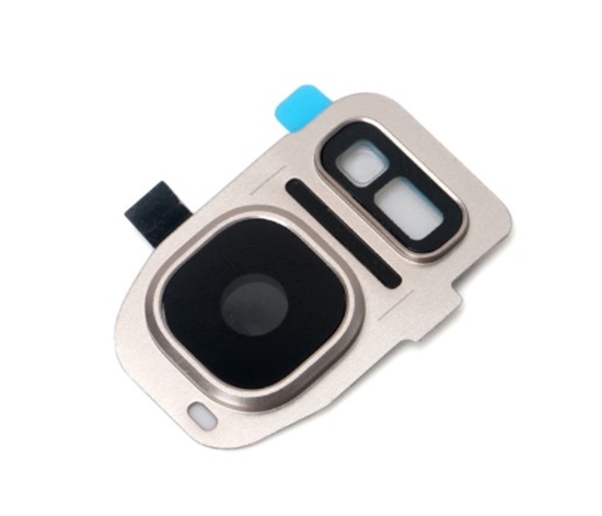 Picture of Aizmugurējās kameras stikls Melns ar zelta rāmi priekš Samsung S7 G930 S7 Edge G935 Gold oriģināls (used grade A)