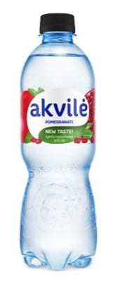 Picture of Aromatizēts dzeramais ūdens AKVILE ar granātābola aromātu, viegli gāz., 0,5l