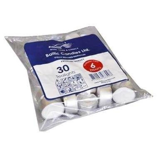 Picture of Baltic Candles Tējas sveces 30 gb. / katras sveces degšanas laiks 6h White
