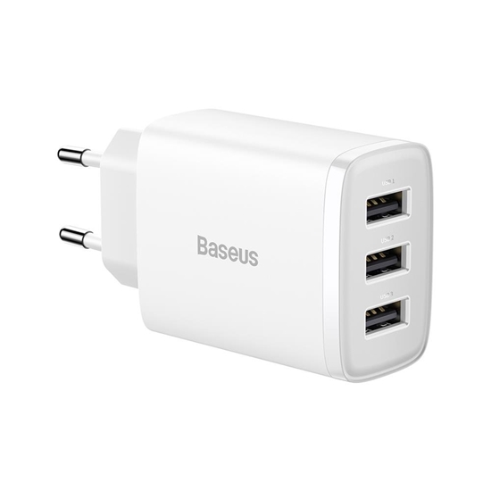 Изображение Baseus Compact Wall Charger 3 x USB / 17w