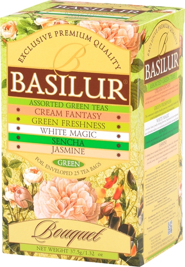 Picture of Basilur Bouquet Assorted zaļā tēja maisiņos 25 paciņas 25x1,5g 37,5g