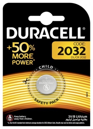 Изображение BAT2032.D1; CR2032 baterijas 3V Duracell litija DL2032 iepakojumā 1 gb.