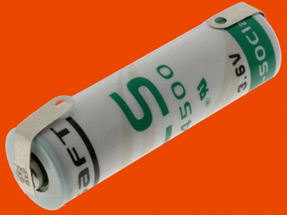Picture of Baterija : Litija; 3.6V; AA; lodējamas kājas Ø14.5x50mm; 2600mAh