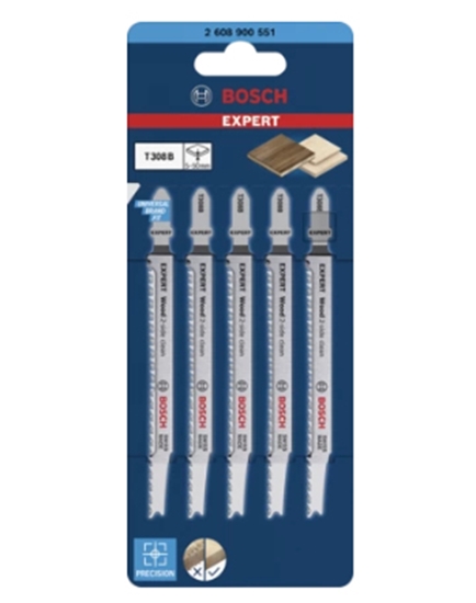 Picture of Bosch EXPERT jigsaw blades T308B 5pcs Wood 2-side clean