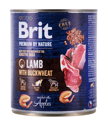 Attēls no BRIT Premium by Nature Lamb with Buckwheat - Wet dog food - 800 g