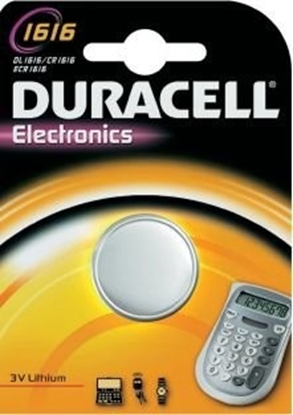 Picture of CR1616 baterijas 3V Duracell litija DL1616 iepakojumā 1 gb.