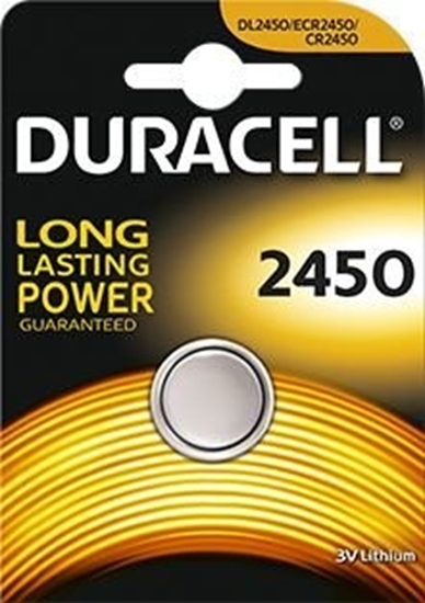 Picture of CR2450 baterijas 3V Duracell litija DL2450 iepakojumā 1 gb.