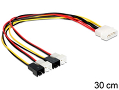 Attēls no Delock fan power adapter - 2 pin internal power to 4 pin internal power - 30 cm