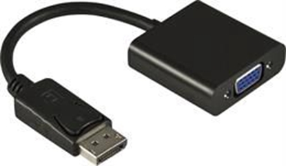 Attēls no Adapteris DELTACO DisplayPort till VGA-adapter,Full HD i 60Hz, svart,0,2m,20-pin ha-15-pin