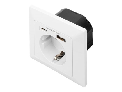 Attēls no Digitus | Safety Plug for Flush Mounting with 1 x USB Type-C, 1 x USB A