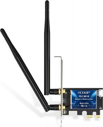 Attēls no EDUP EP-9651 Wi-Fi 6E PCIE Network Card / AX3000 / Intel AX210 / Bluetooth 5.2